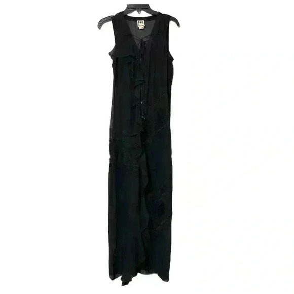 Haute Hippie Silk Sheer Maxi Dress Size XS Black Party Cocktail Elegant - Picture 3 of 15